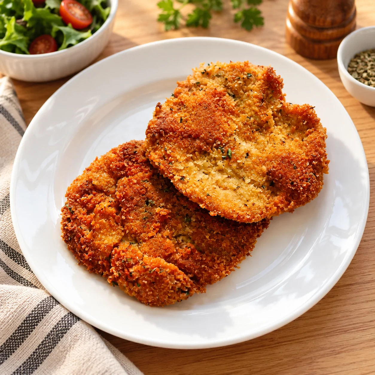 Milanesas de seitán Nutry-Tasty servidas en plato